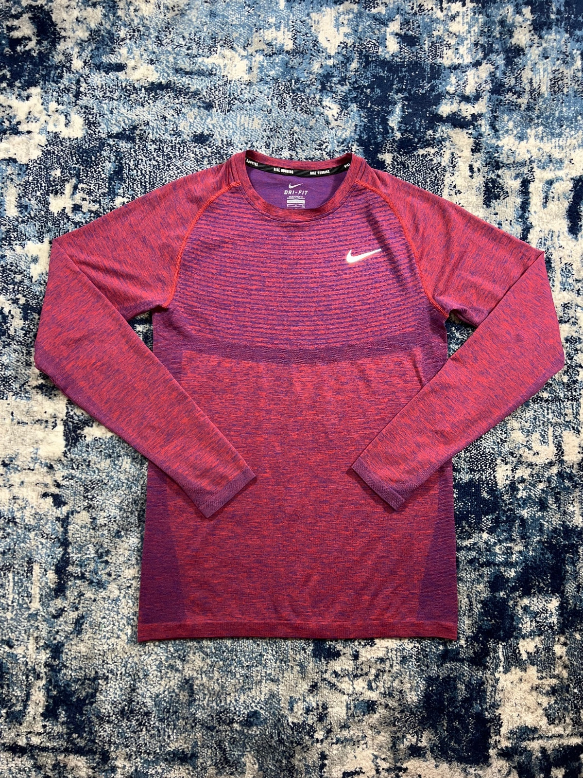 Nike Tech Knit Ultra Long Sleeved T Shirt – Red, Men's Small in Red, men's Small – front view