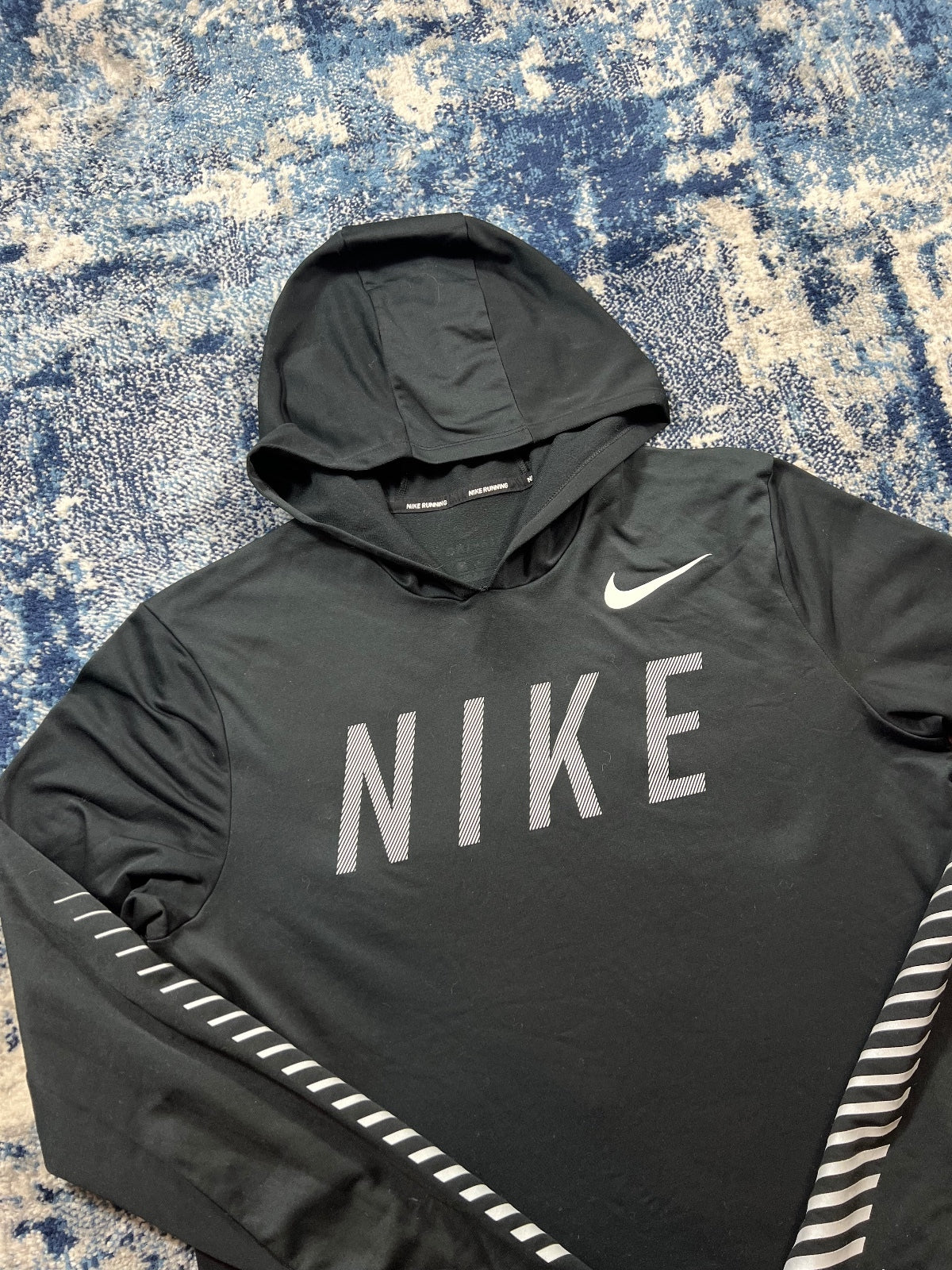 Nike Running Dri Fit Hoodie – Black, Men's Small in Black, men's Small – detail view