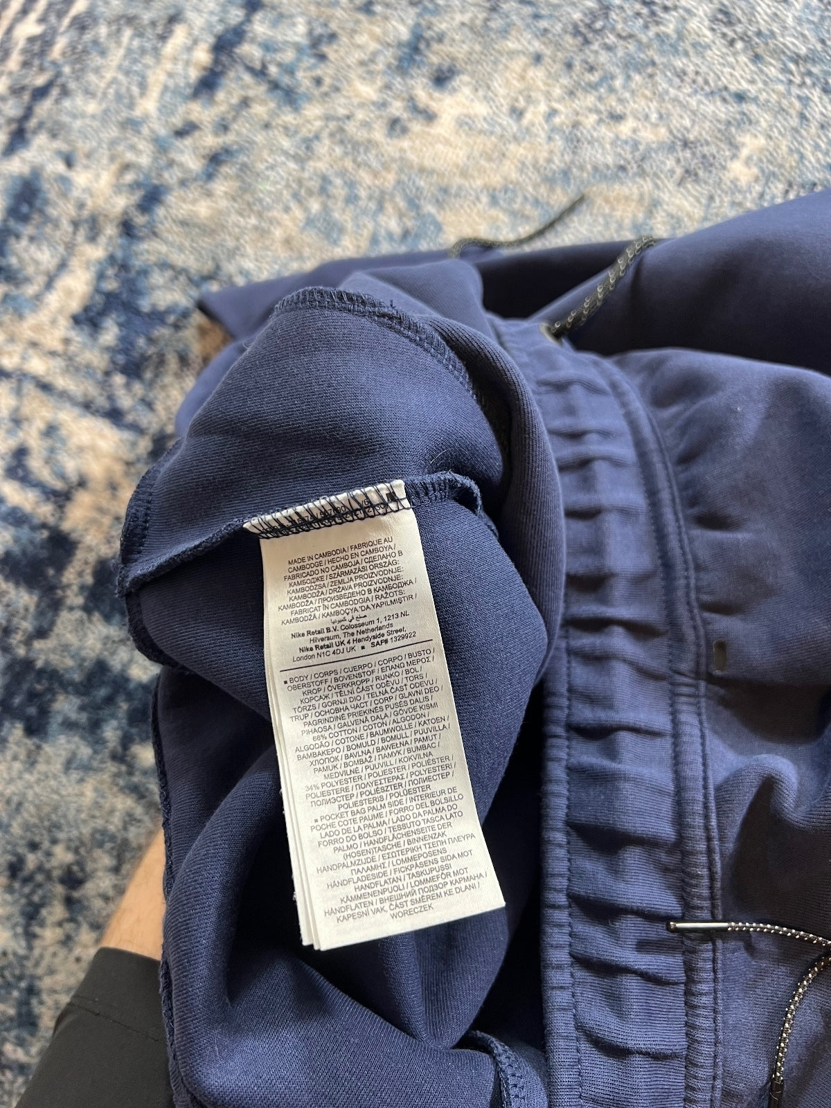 Nike Tech Fleece Tracksuit Bottoms – Navy, Men's Medium in Navy, men's Medium – detail view