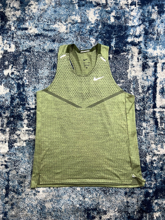 Nike Running Tech Knit ADV Vest Tank – Khaki, Men's Medium in Khaki, men's Medium – front view
