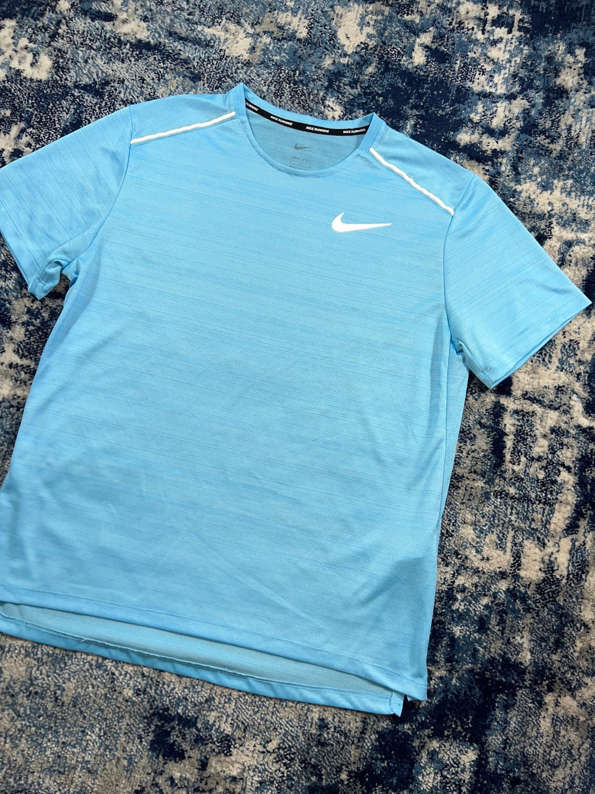 Nike Miler Dri Fit T Shirt – LightBlue, Men's Large in LightBlue, men's Large – detail view