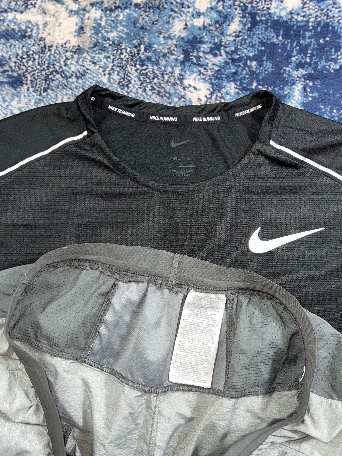 Nike Miler T Shirt / Flex Stride Shorts Running Gym Set – Black, Men's XL in Black, men's XL – alternate view
