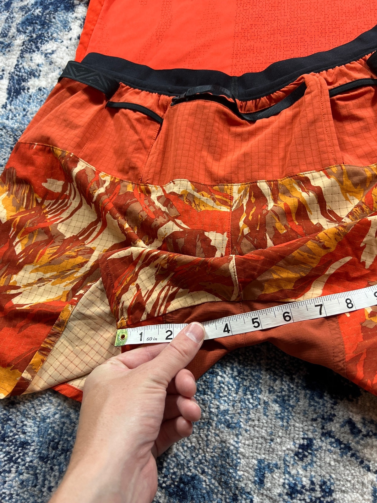 Nike Trail Miler T-Shirt / Flex Shorts Set – Orange, Men's Medium in Orange, men's Medium – detail view