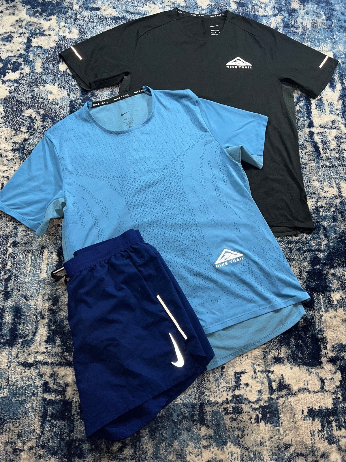 Nike Trail T Shirt / Flex Stride Shorts Bundle – Blue, Men's Medium in Blue, men's Medium – detail view
