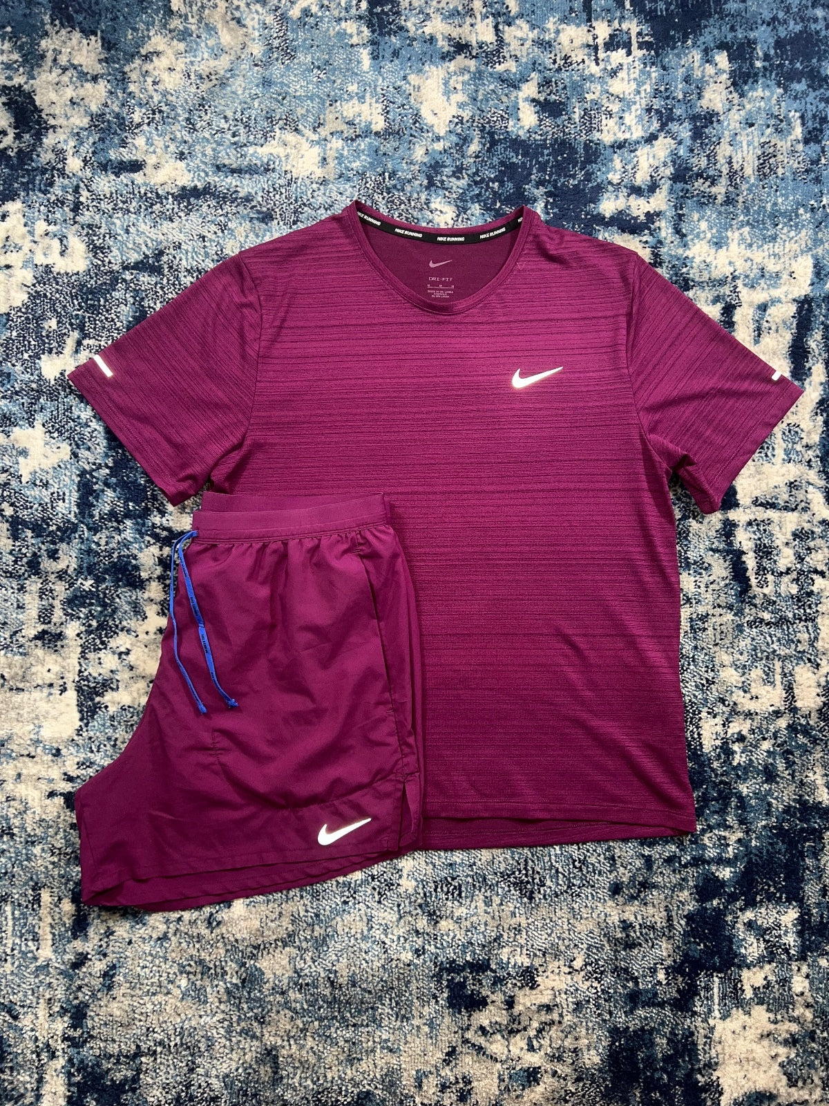 Nike Miler T Shirt / Flex Stride Shorts Running Gym Set – Sangria Purple, Men's Medium in Sangria Purple, men's Medium –…