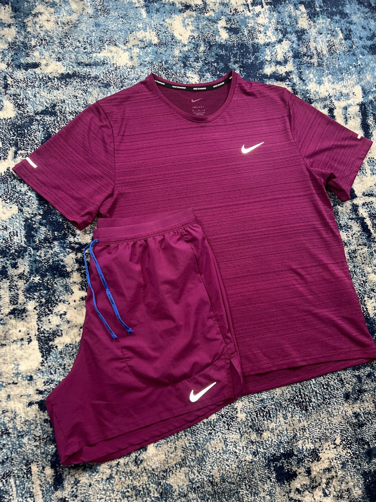 Nike Miler T Shirt / Flex Stride Shorts Running Gym Set – Sangria Purple, Men's Medium in Sangria Purple, men's Medium –…