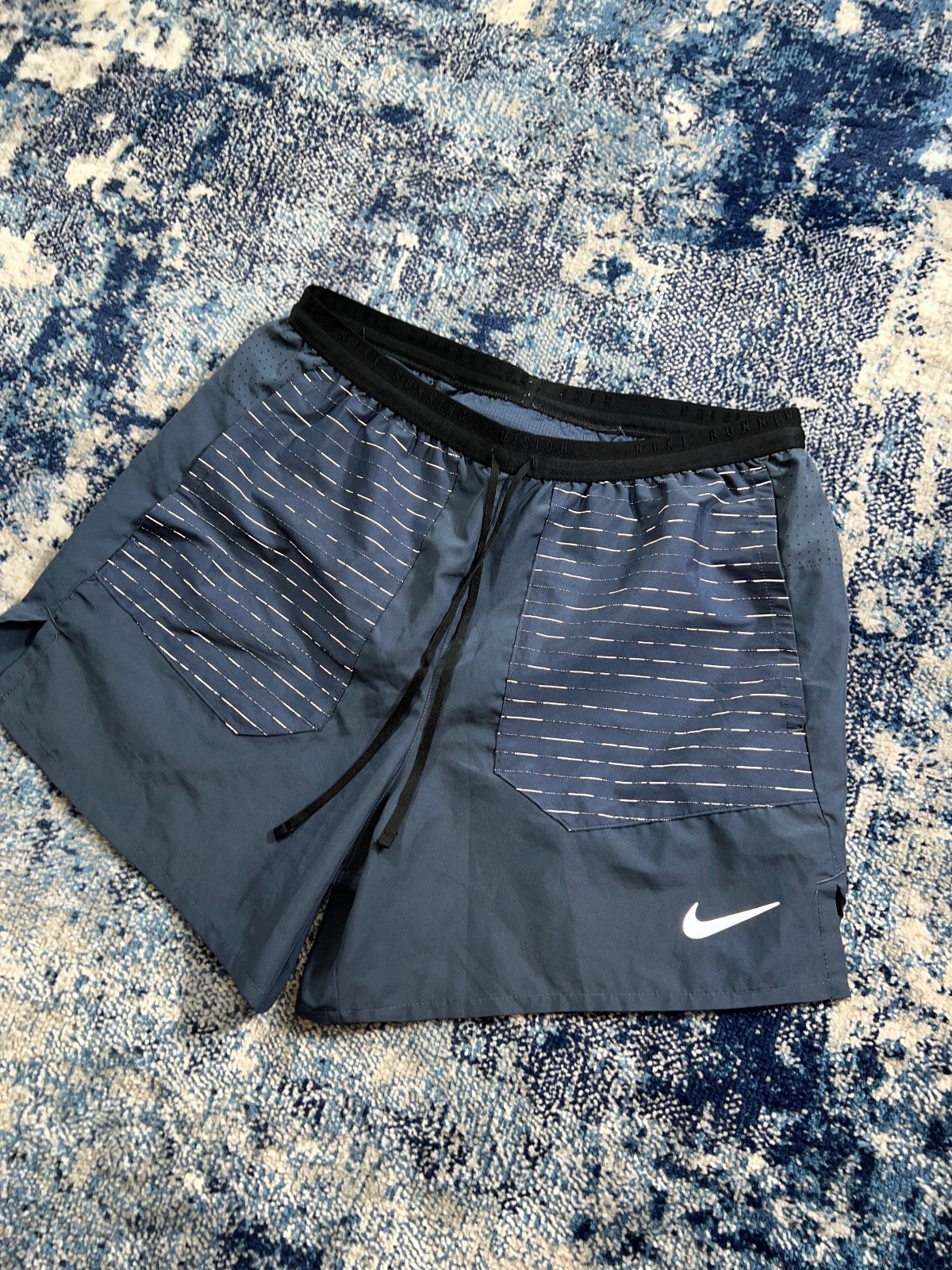 Nike Running Division Flex Stride Shorts – Navy, Men's Medium in Navy, men's Medium – detail view