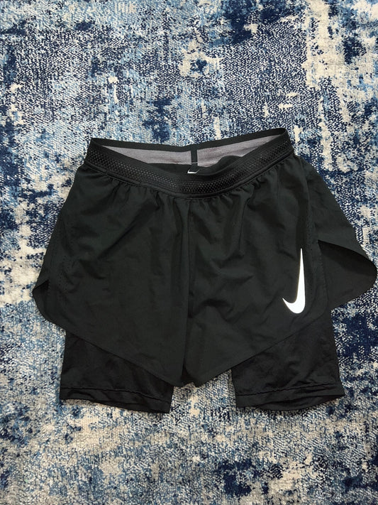 Nike Aeroswift 2 in 1 Running Racing Shorts – Black, Men's Small in Black, men's Small – front view
