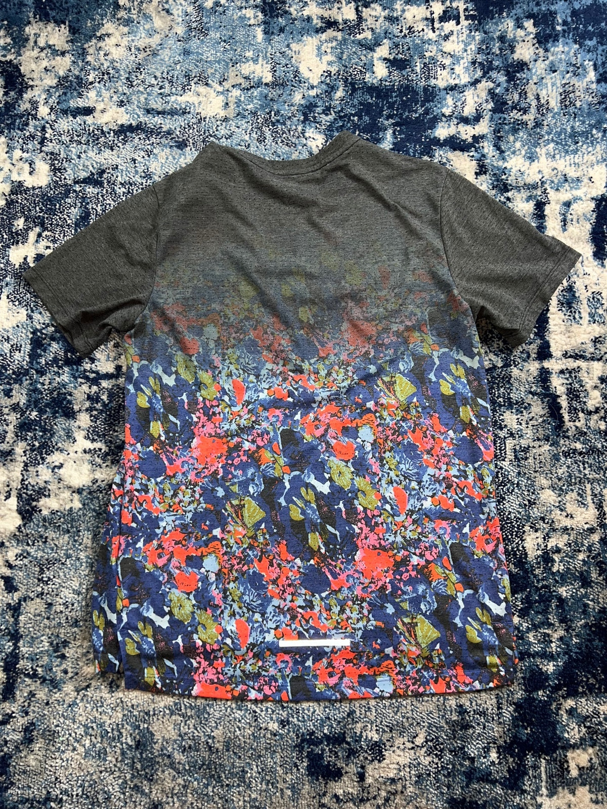 Nike Miler Running Dri Fit ‘Floral’ T Shirt – Multi, Men's Medium in Multi, men's Medium – detail view