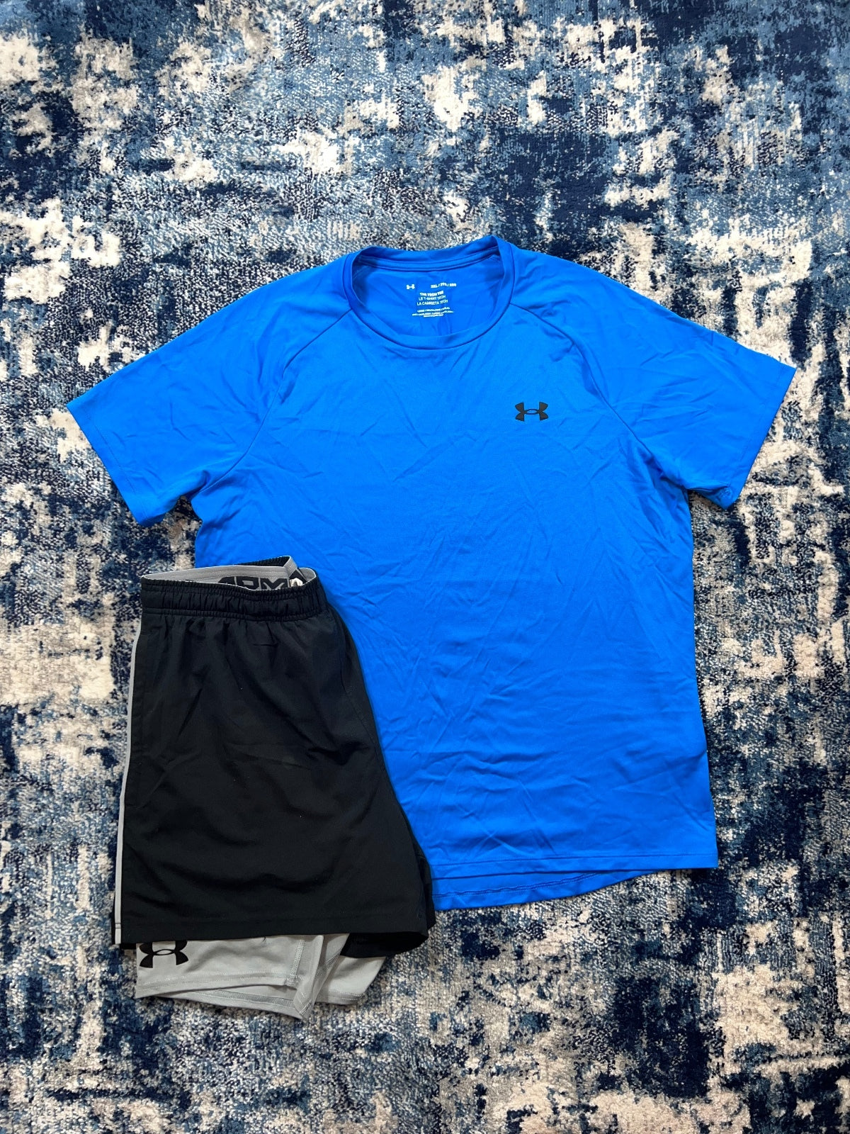 Under Armour T Shirt and Shorts Set – Black, Men's XL in Black, men's XL – front view