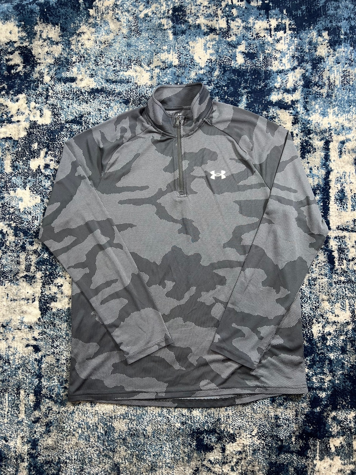 Under Armour Camo Jacquard Vanish 1/4 Zip – Gray, Men's Large in Gray, men's Large – front view