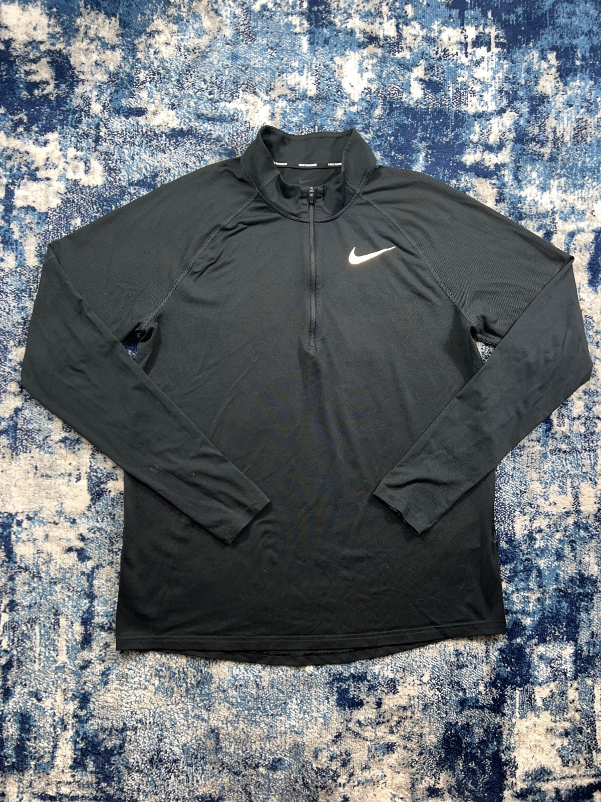 Nike Running Element 1/4 Zip – Black, Men's Large in Black, men's Large – front view
